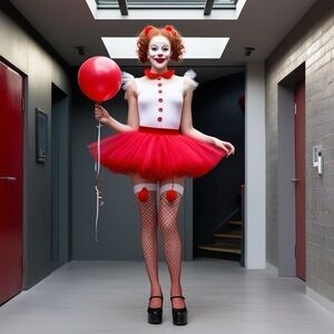 HANDCRAFTED digital art by me of a female It clown NWT high quality color print